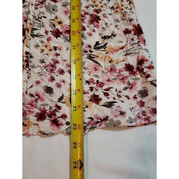 Andrée By Unit Red Olive & Mustard Floral‎ Long Sleeve Blouse Tie Neck Size S - Picture 14 of 15